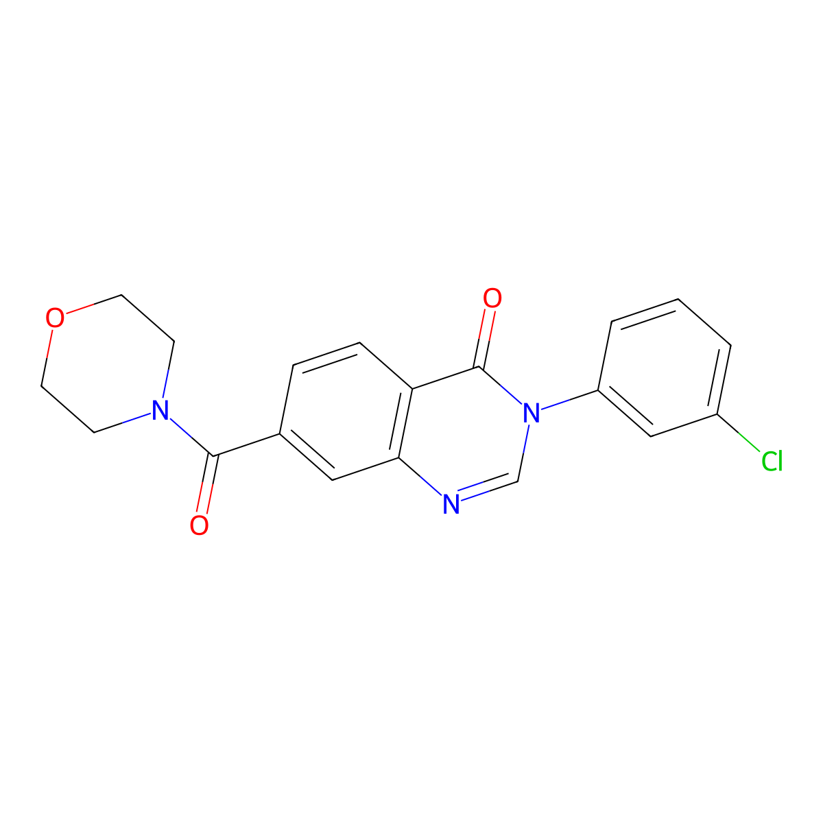 3-(3-chlorophenyl)-7-(morpholin-4-ylcarbonyl)quinazolin-4(3H)-one molecular structure, CAS 1144484-07-0