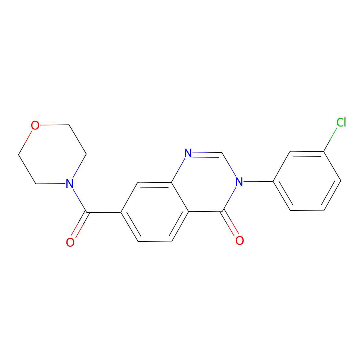 3-(3-chlorophenyl)-7-(morpholin-4-ylcarbonyl)quinazolin-4(3H)-one molecular structure, CAS 1144484-07-0