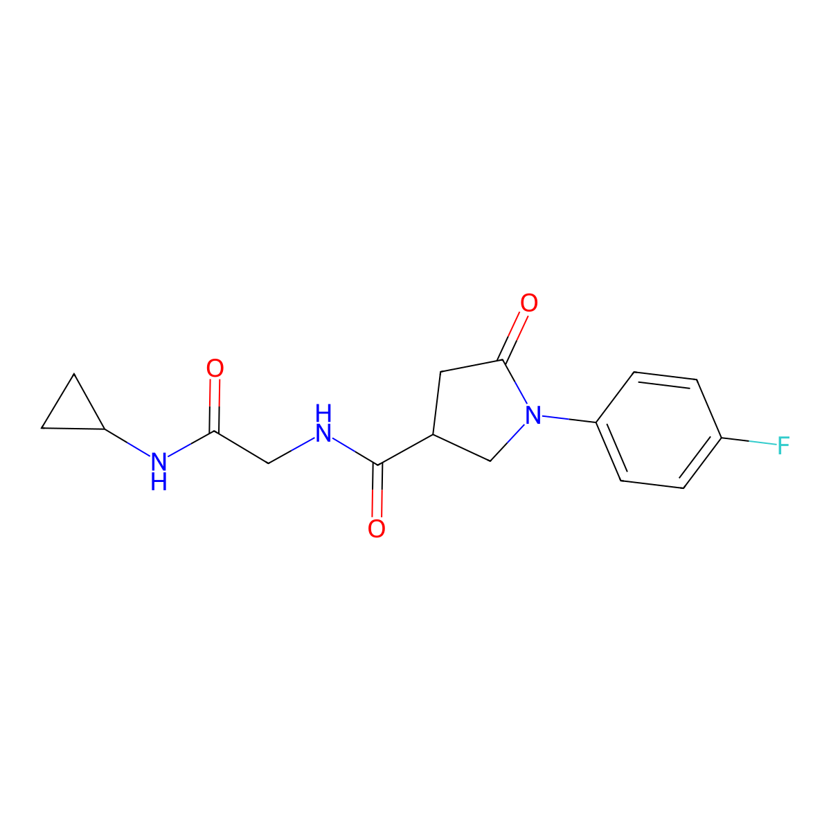 N-(2-(cyclopropylamino)-2-oxoethyl)-1-(4-fluorophenyl)-5-oxopyrrolidine-3-carboxamide molecular structure, CAS 1144484-12-7