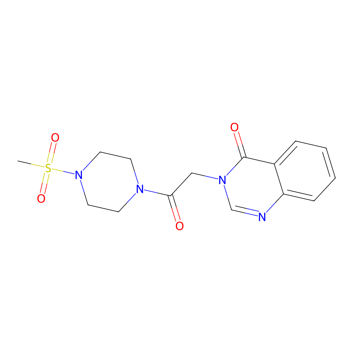 3-{2-[4-(methylsulfonyl)piperazino]-2-oxoethyl}-4(3H)-quinazolinone molecular structure, CAS 1144484-20-7