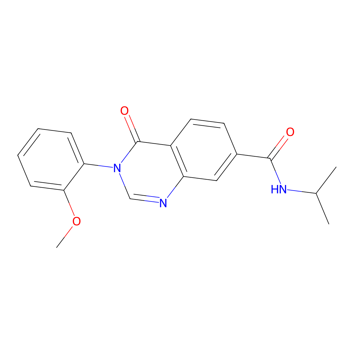 3-(2-methoxyphenyl)-4-oxo-N-(propan-2-yl)-3,4-dihydroquinazoline-7-carboxamide molecular structure, CAS 1144484-24-1