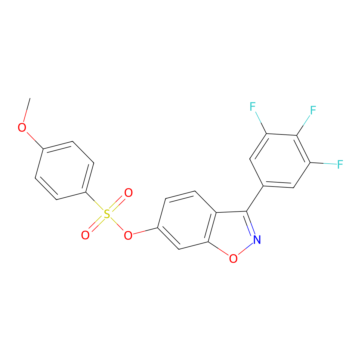 3-(3,4,5-Trifluorophenyl)-1,2-benzoxazol-6-yl 4-methoxybenzenesulfonate molecular structure, CAS 1144484-25-2