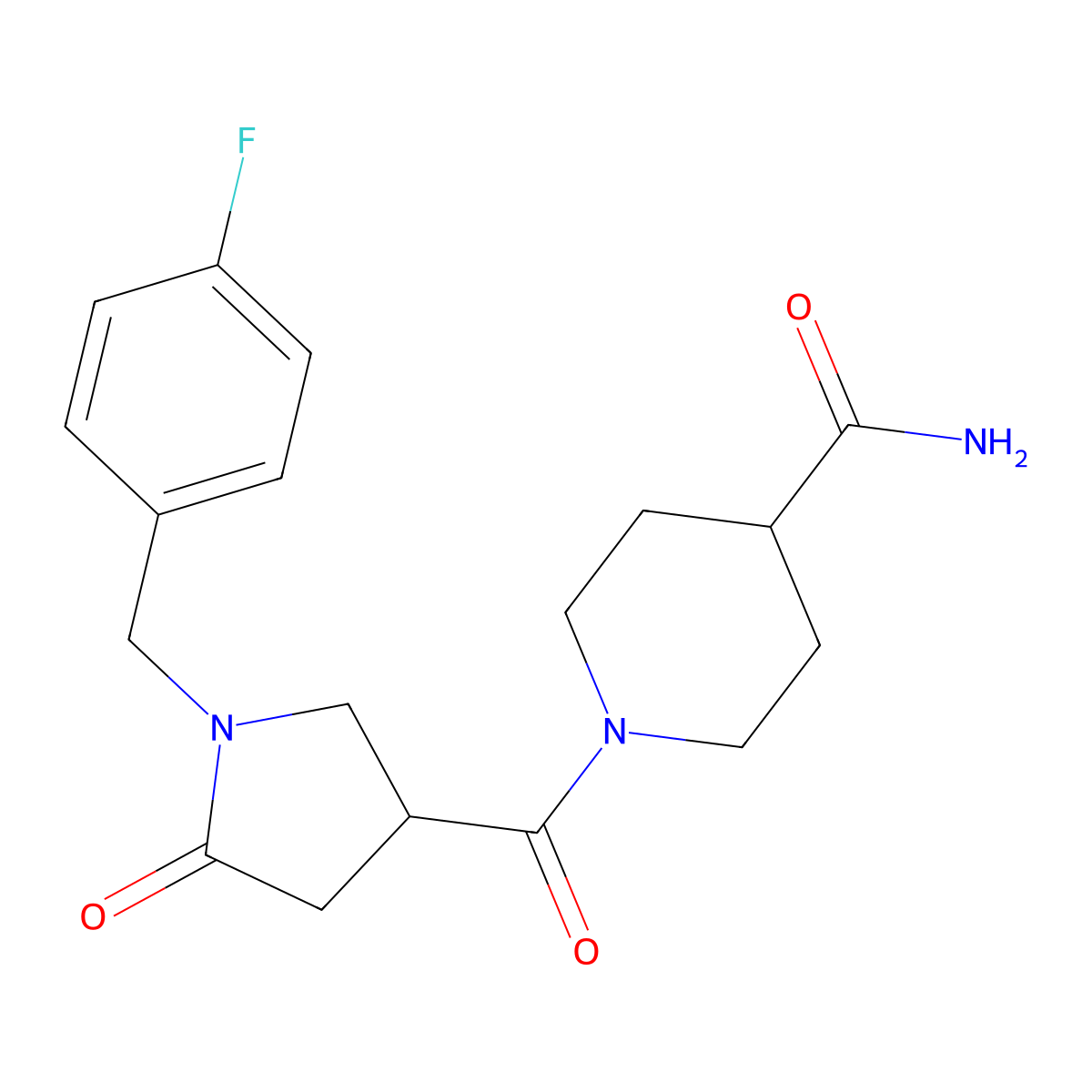 1-{[1-(4-Fluorobenzyl)-5-oxopyrrolidin-3-yl]carbonyl}piperidine-4-carboxamide molecular structure, CAS 1144484-26-3