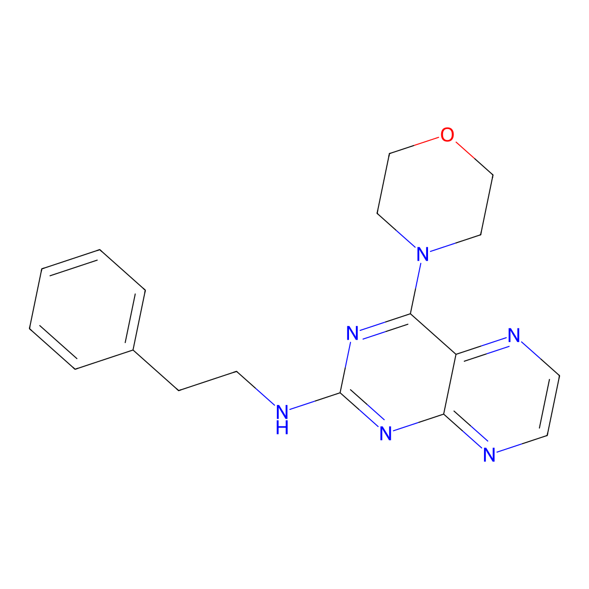 (4-Morpholin-4-ylpteridin-2-yl)(2-phenylethyl)amine molecular structure, CAS 1144484-48-9