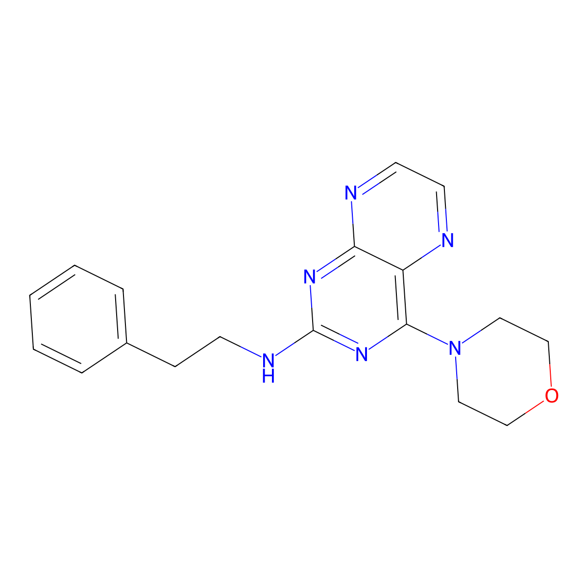 (4-Morpholin-4-ylpteridin-2-yl)(2-phenylethyl)amine molecular structure, CAS 1144484-48-9