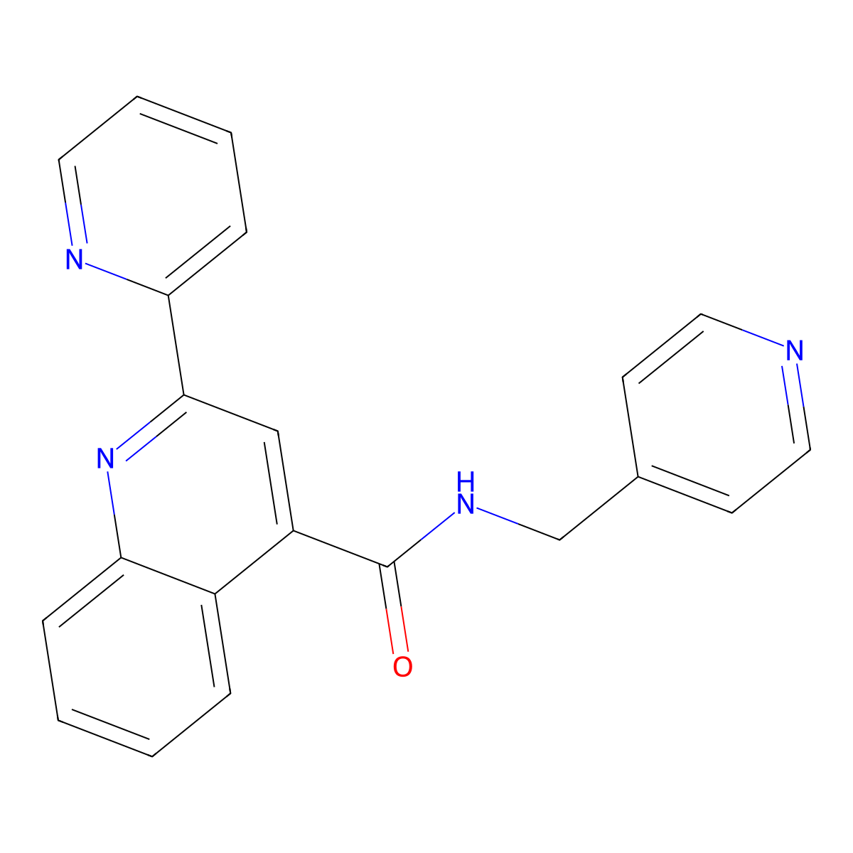 2-(pyridin-2-yl)-N-(pyridin-4-ylmethyl)quinoline-4-carboxamide molecular structure, CAS 1144484-60-5