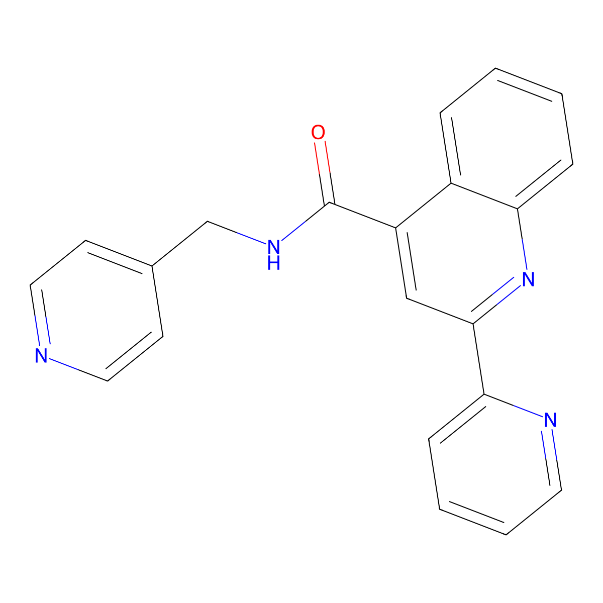 2-(pyridin-2-yl)-N-(pyridin-4-ylmethyl)quinoline-4-carboxamide molecular structure, CAS 1144484-60-5