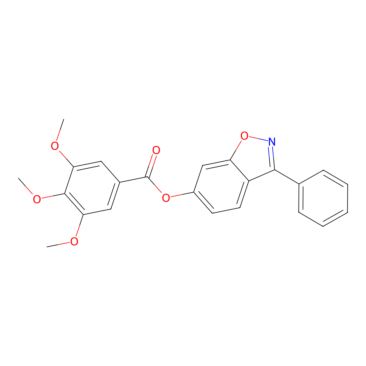 3-Phenyl-1,2-benzoxazol-6-yl 3,4,5-trimethoxybenzoate molecular structure, CAS 1144484-70-7