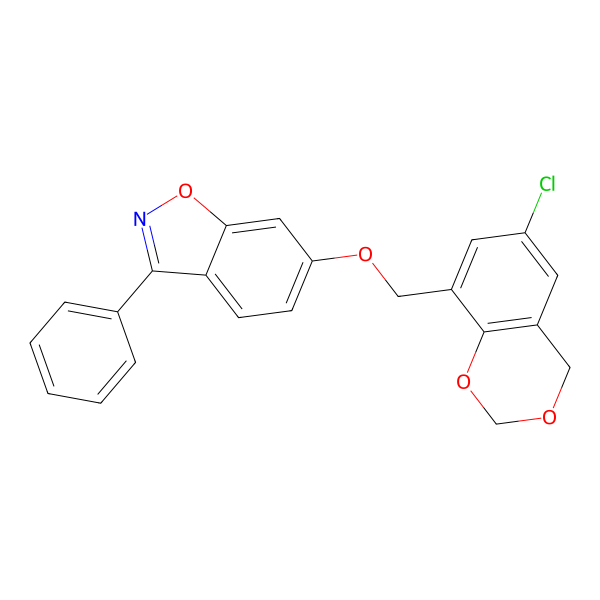 6-[(6-chloro-4H-1,3-benzodioxin-8-yl)methoxy]-3-phenyl-1,2-benzoxazole molecular structure, CAS 1144484-71-8