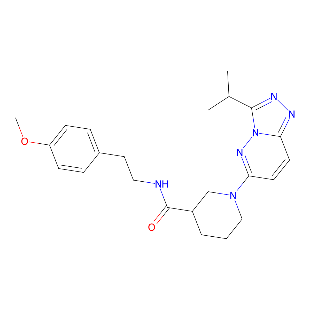 N-[2-(4-methoxyphenyl)ethyl]-1-[3-(propan-2-yl)[1,2,4]triazolo[4,3-b]pyridazin-6-yl]piperidine-3-carboxamide molecular structure, CAS 1144484-80-9