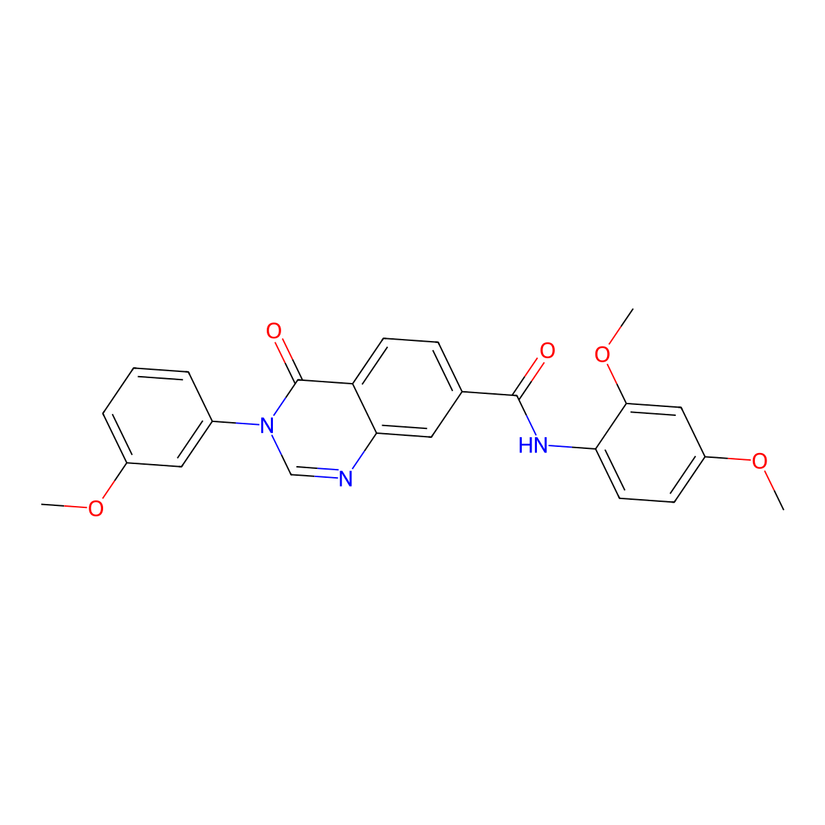 N-(2,4-dimethoxyphenyl)-3-(3-methoxyphenyl)-4-oxo-3,4-dihydroquinazoline-7-carboxamide molecular structure, CAS 1144485-17-5