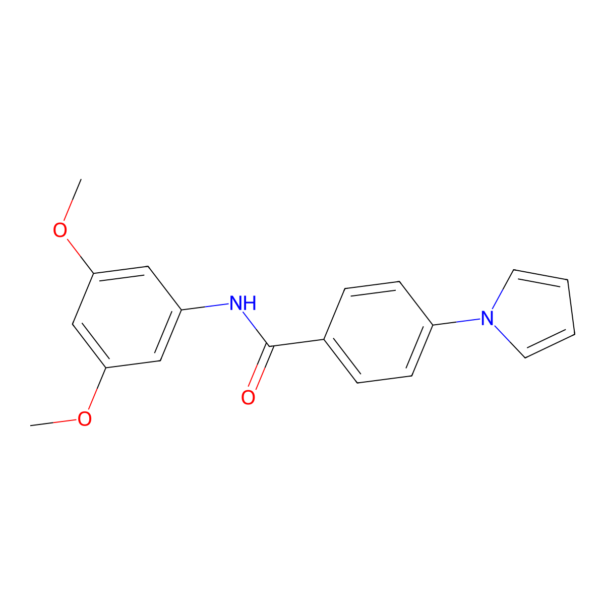 N-(3,5-dimethoxyphenyl)-4-(1H-pyrrol-1-yl)benzamide molecular structure, CAS 1144485-47-1