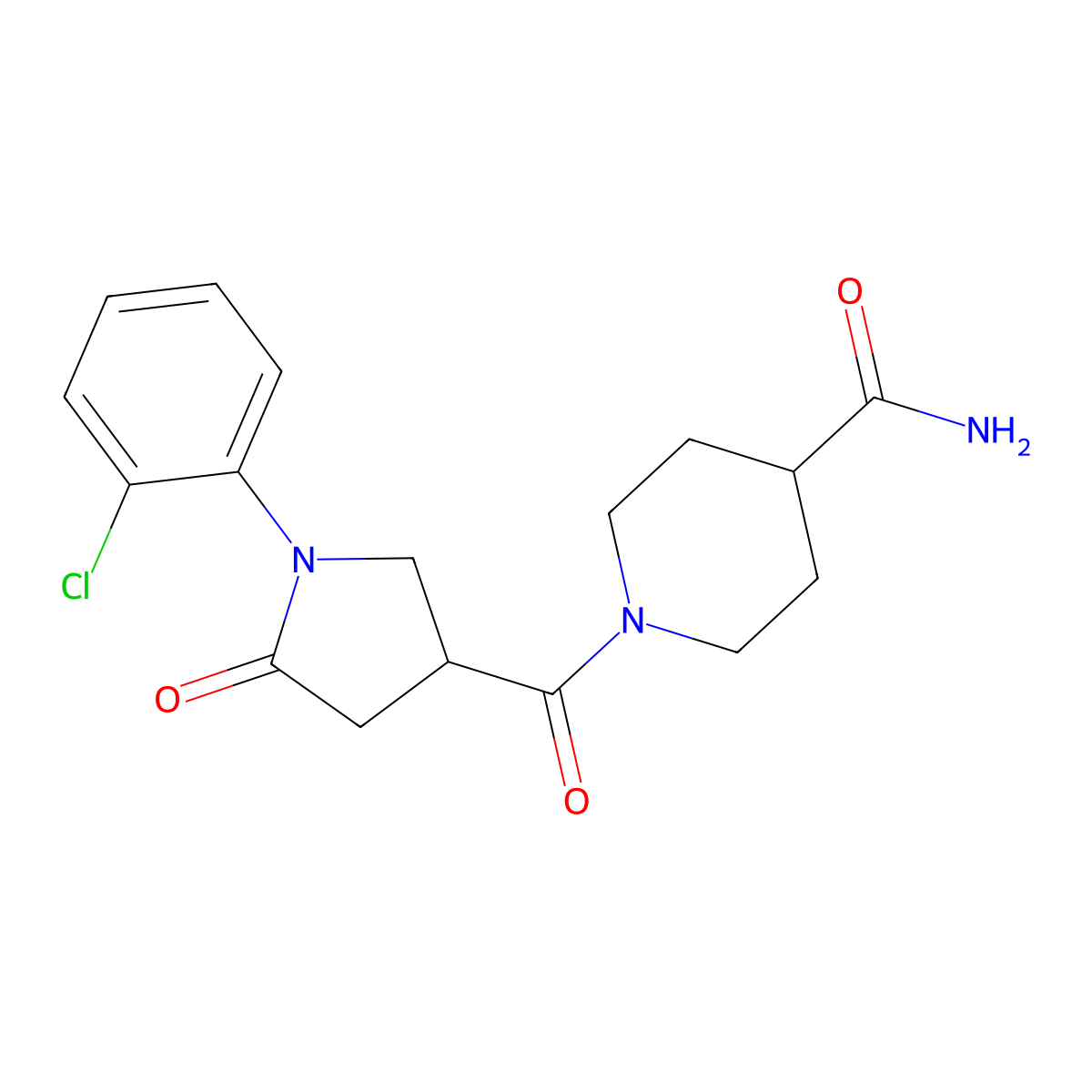 1-{[1-(2-Chlorophenyl)-5-oxopyrrolidin-3-yl]carbonyl}piperidine-4-carboxamide molecular structure, CAS 1144485-58-4