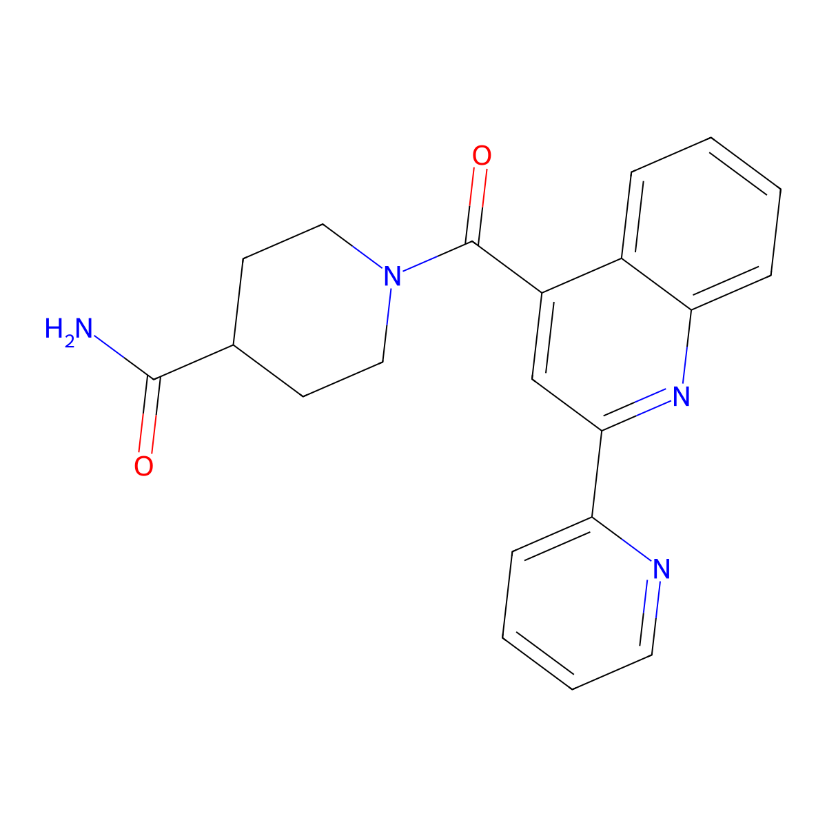 1-{[2-(Pyridin-2-yl)quinolin-4-yl]carbonyl}piperidine-4-carboxamide molecular structure, CAS 1144485-77-7