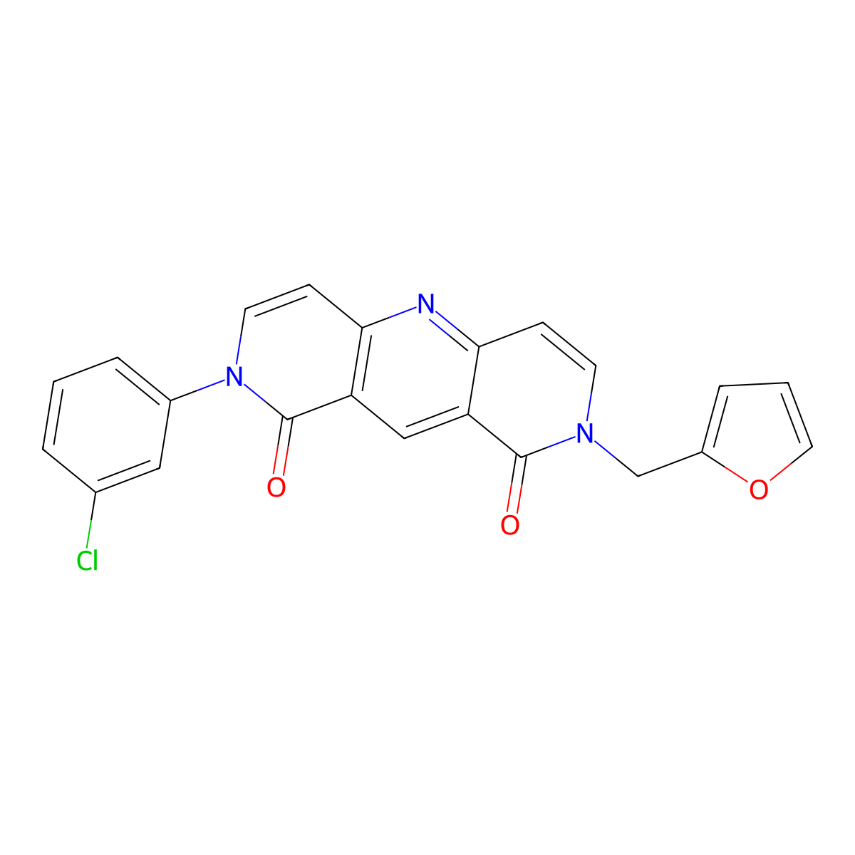 2-(3-chlorophenyl)-8-(furan-2-ylmethyl)pyrido[4,3-b][1,6]naphthyridine-1,9(2H,8H)-dione molecular structure, CAS 1144485-81-3