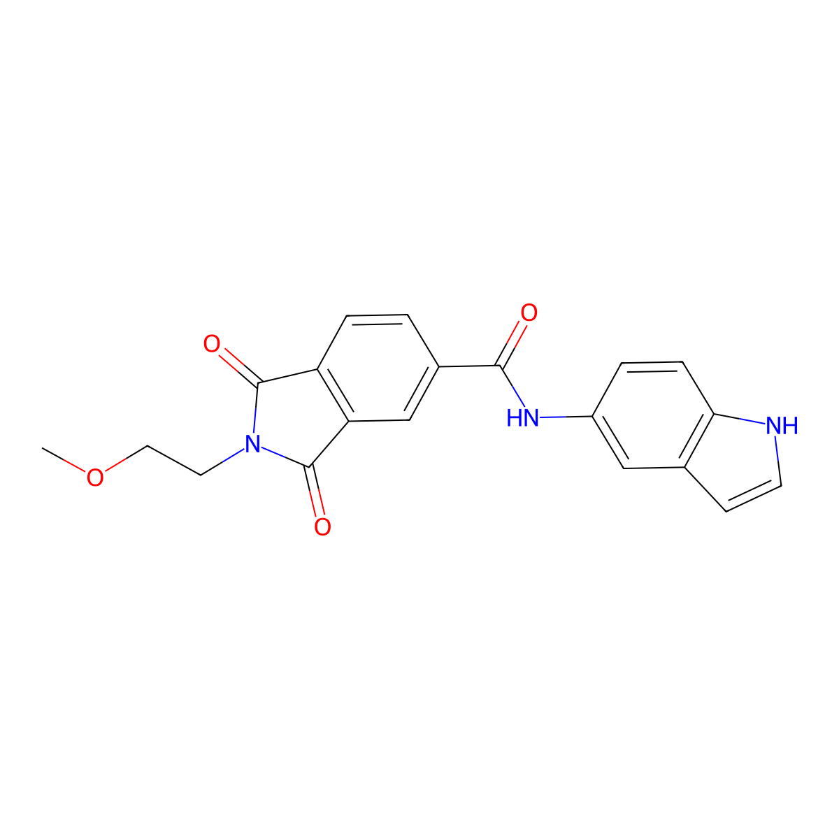 N-(1H-indol-5-yl)-2-(2-methoxyethyl)-1,3-dioxo-2,3-dihydro-1H-isoindole-5-carboxamide molecular structure, CAS 1144485-82-4