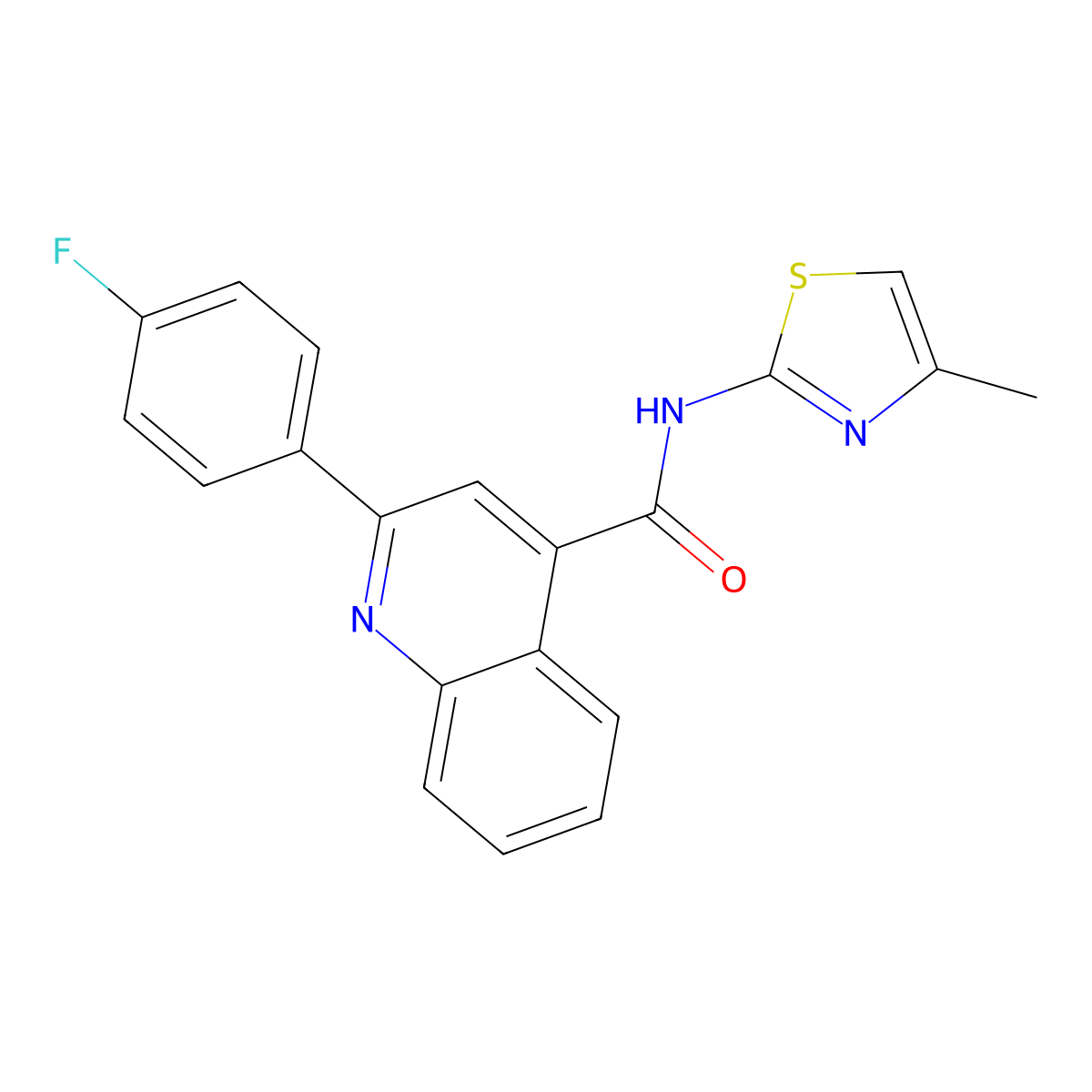 2-(4-fluorophenyl)-N-[(2Z)-4-methyl-1,3-thiazol-2(3H)-ylidene]quinoline-4-carboxamide molecular structure, CAS 1144486-07-6