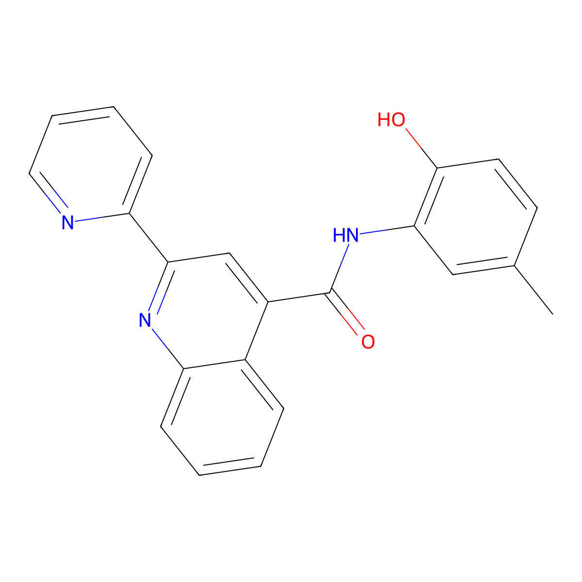 N-(2-hydroxy-5-methylphenyl)-2-(pyridin-2-yl)quinoline-4-carboxamide molecular structure, CAS 1144486-35-0