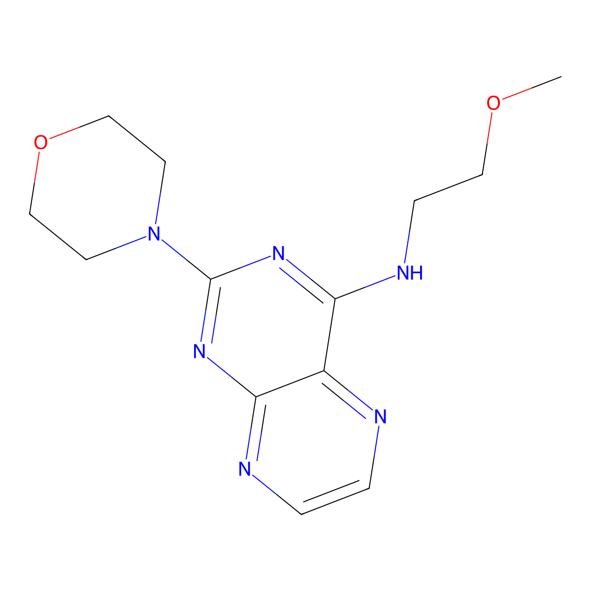 (2-Methoxyethyl)(2-morpholin-4-ylpteridin-4-yl)amine molecular structure, CAS 1144486-41-8