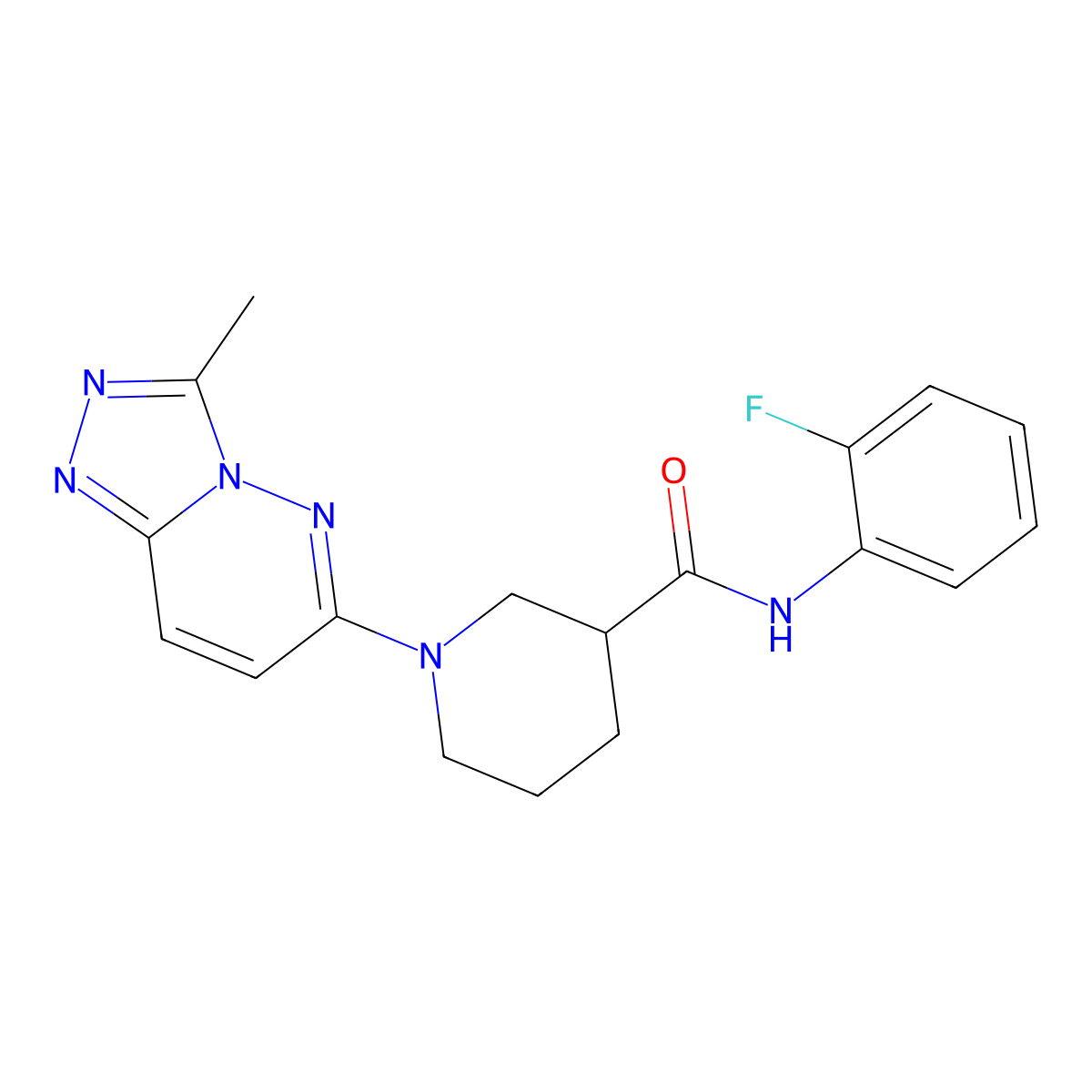 N-(2-fluorophenyl)-1-(3-methyl[1,2,4]triazolo[4,3-b]pyridazin-6-yl)piperidine-3-carboxamide molecular structure, CAS 1144486-44-1