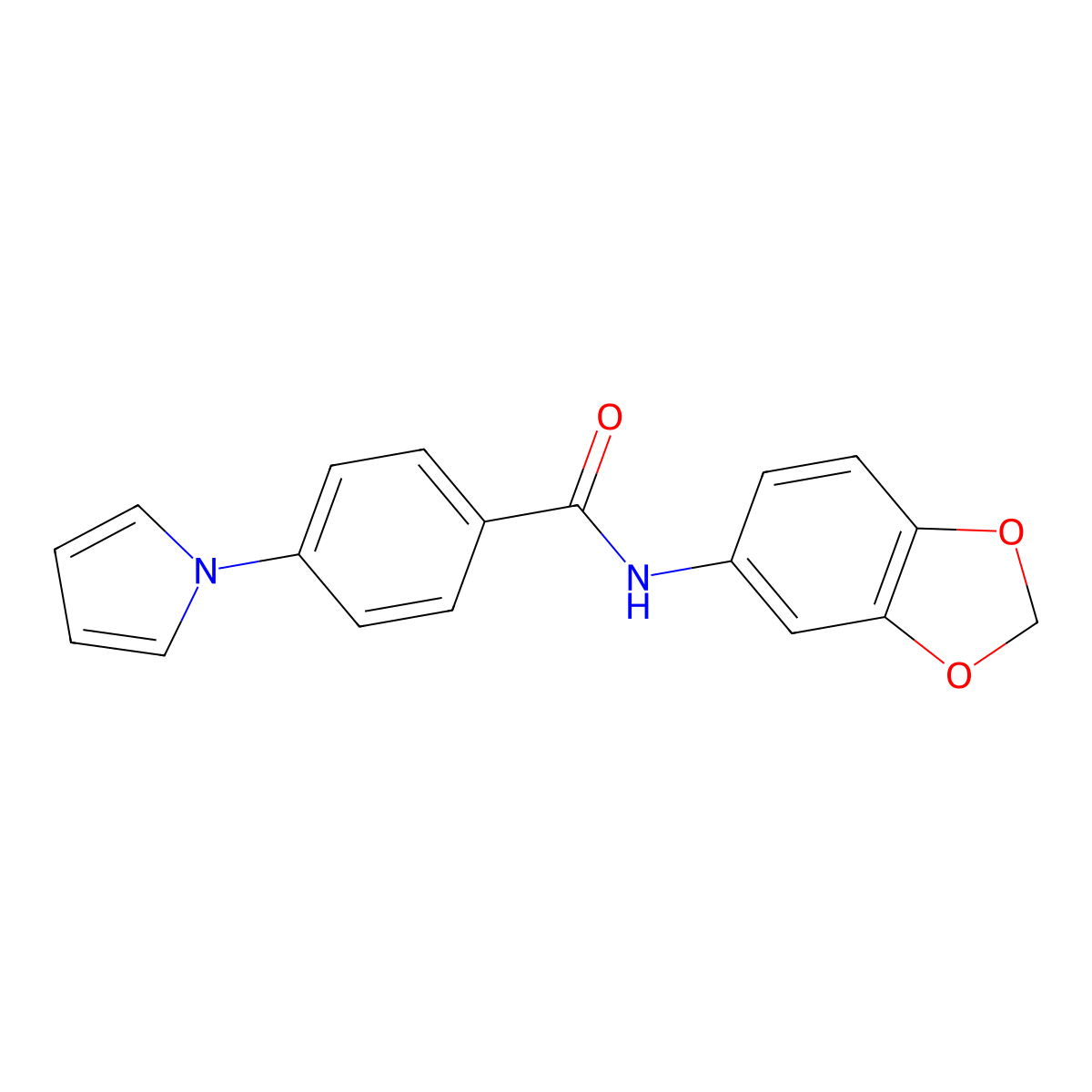 N-1,3-benzodioxol-5-yl-4-(1H-pyrrol-1-yl)benzamide molecular structure, CAS 1144486-70-3