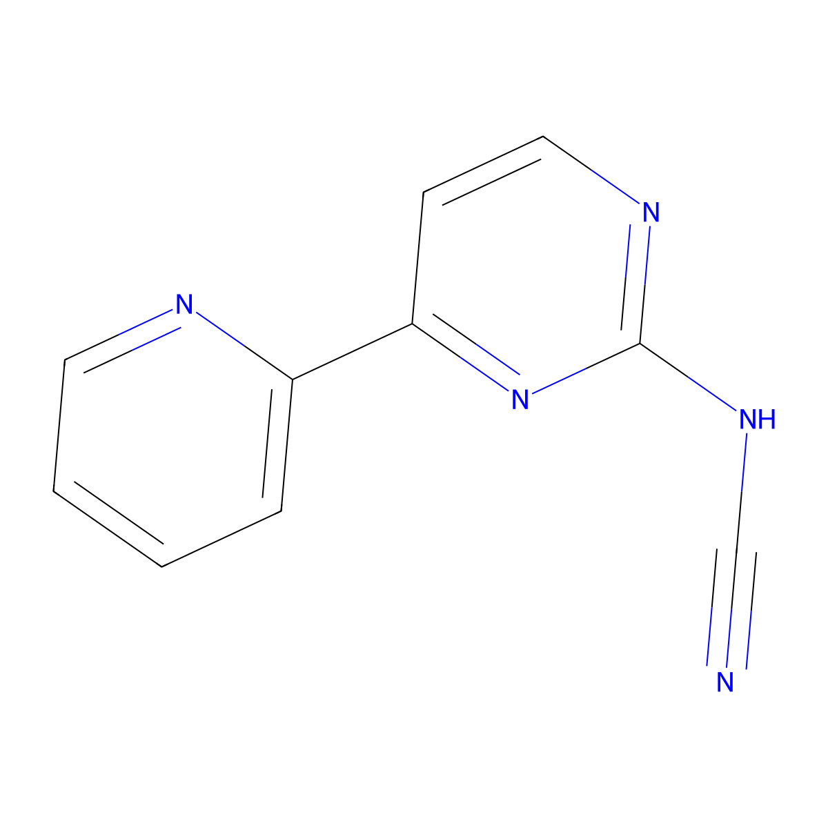 [4-(Pyridin-2-yl)pyrimidin-2-yl]cyanamide molecular structure, CAS 1144486-85-0