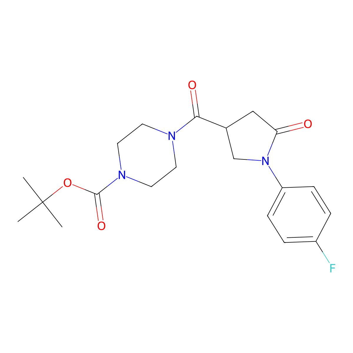 Tert-butyl 4-{[1-(4-fluorophenyl)-5-oxopyrrolidin-3-yl]carbonyl}piperazine-1-carboxylate molecular structure, CAS 1144486-94-1