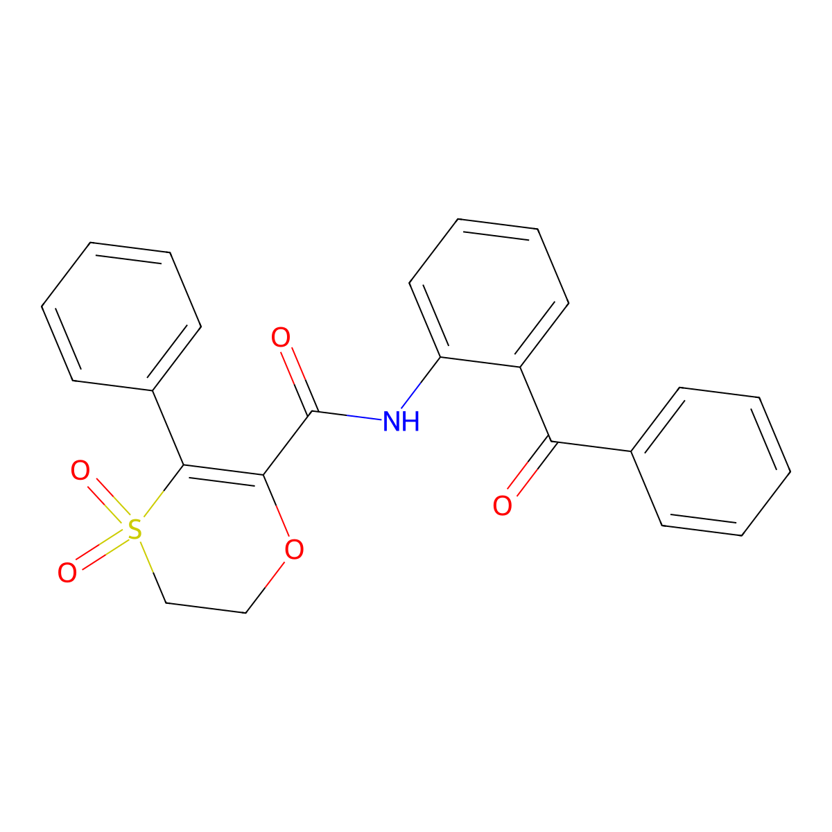 3-phenyl-N-[2-(phenylcarbonyl)phenyl]-5,6-dihydro-1,4-oxathiine-2-carboxamide 4,4-dioxide molecular structure, CAS 1144487-02-4