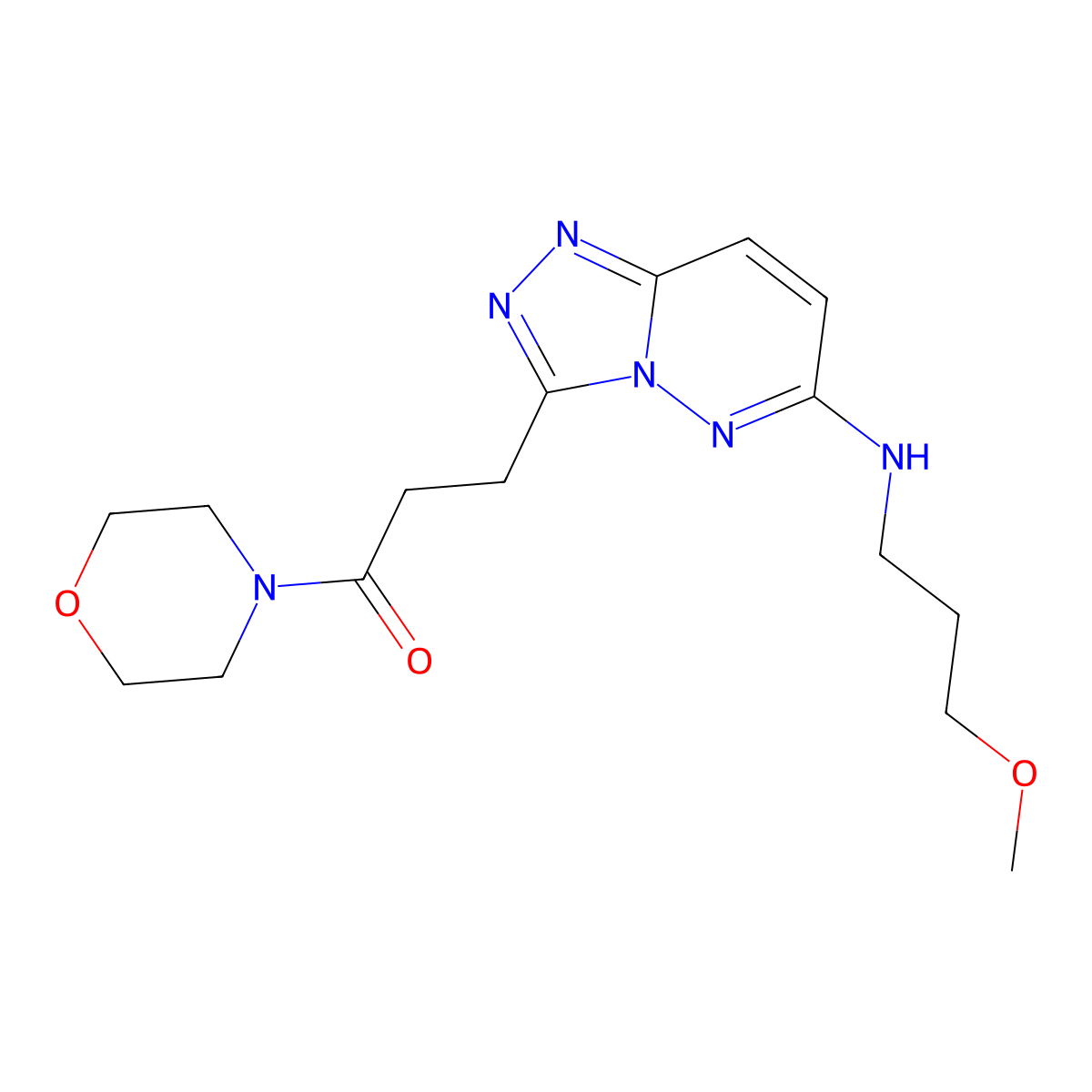 3-{6-[(3-Methoxypropyl)amino][1,2,4]triazolo[4,3-b]pyridazin-3-yl}-1-(morpholin-4-yl)propan-1-one molecular structure, CAS 1144487-36-4