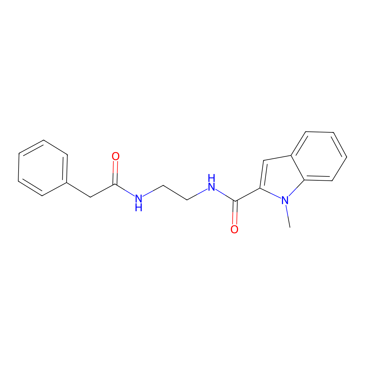 1-methyl-N-{2-[(phenylacetyl)amino]ethyl}-1H-indole-2-carboxamide molecular structure, CAS 1144487-40-0