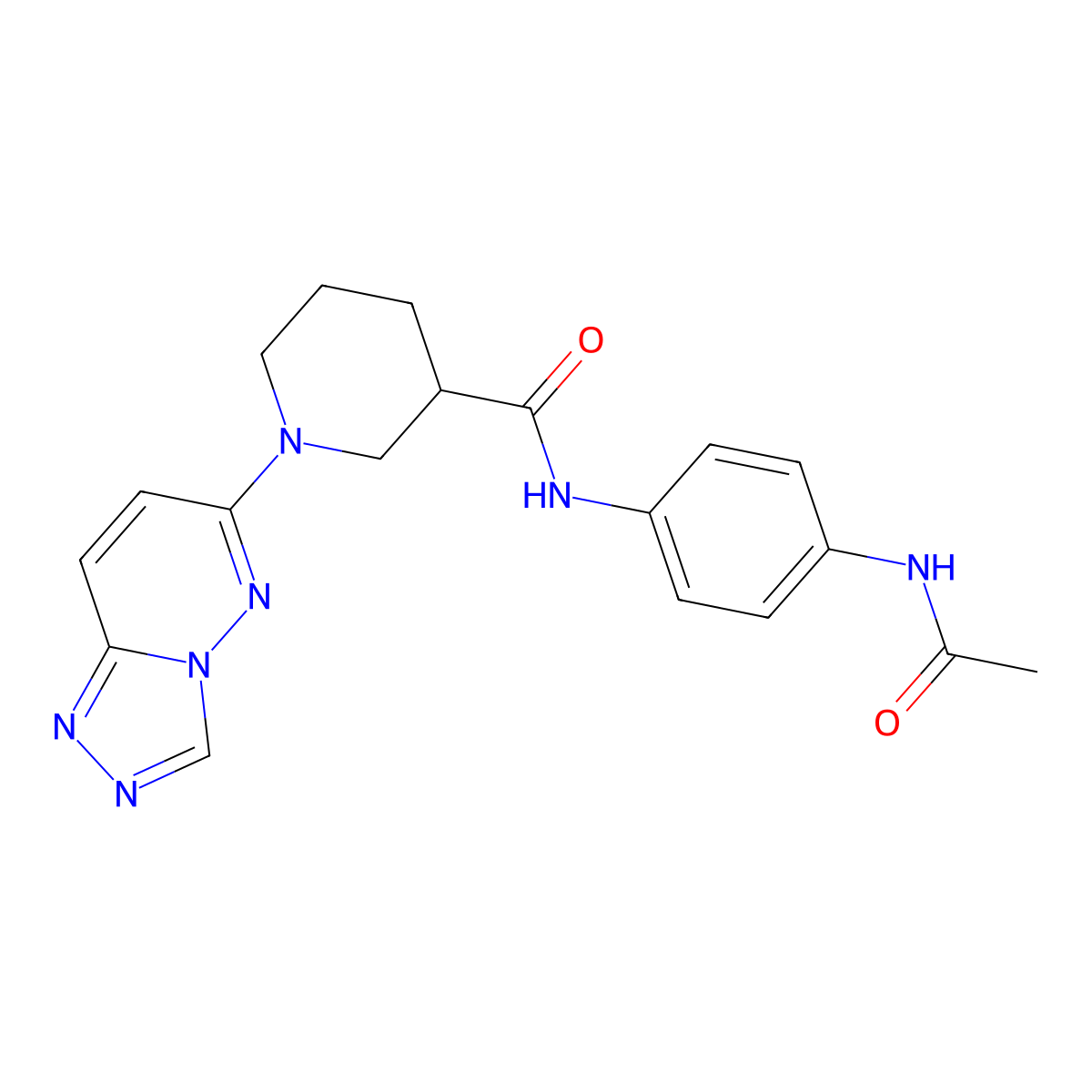 N-[4-(acetylamino)phenyl]-1-([1,2,4]triazolo[4,3-b]pyridazin-6-yl)piperidine-3-carboxamide molecular structure, CAS 1144487-45-5