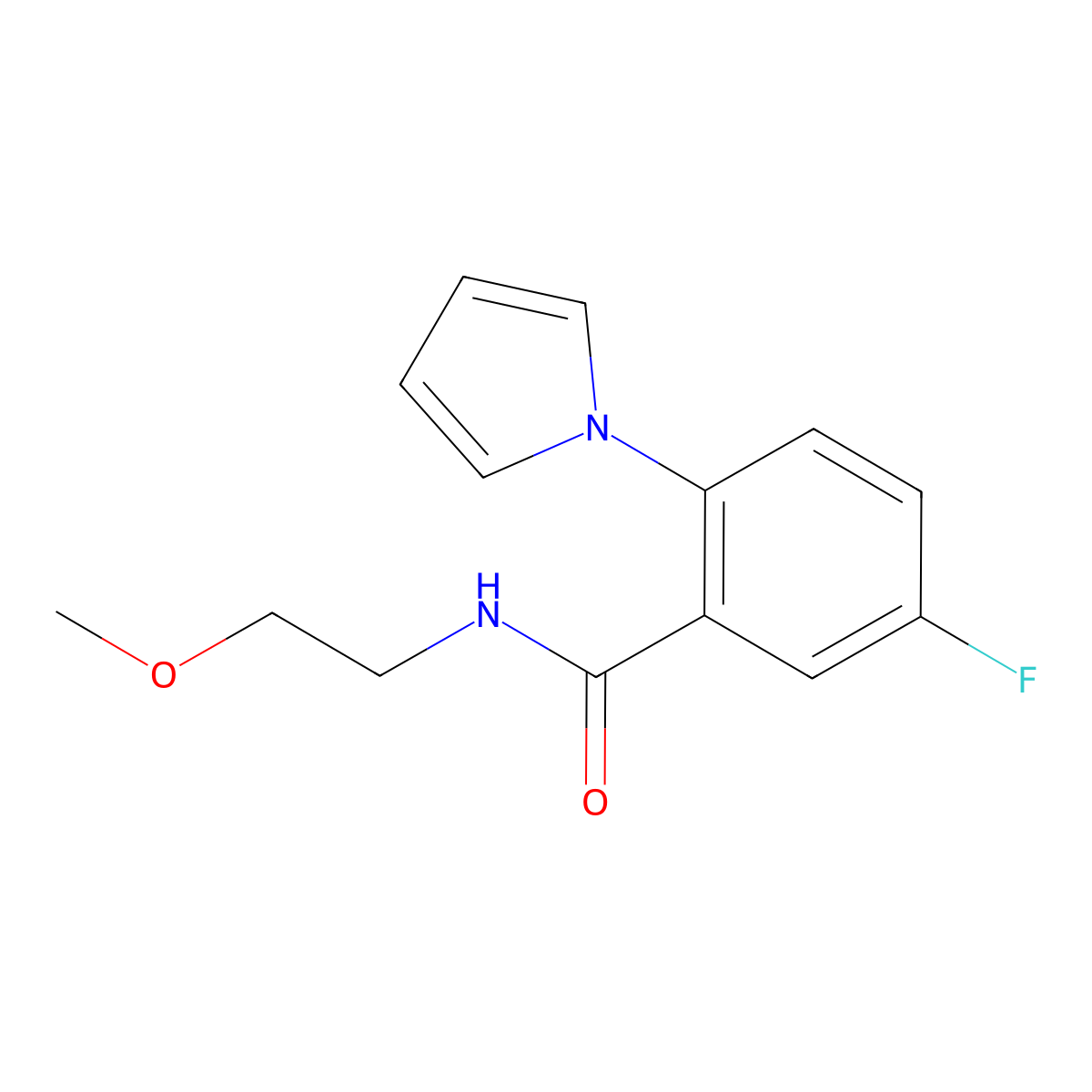 5-fluoro-N-(2-methoxyethyl)-2-(1H-pyrrol-1-yl)benzamide molecular structure, CAS 1144487-56-8