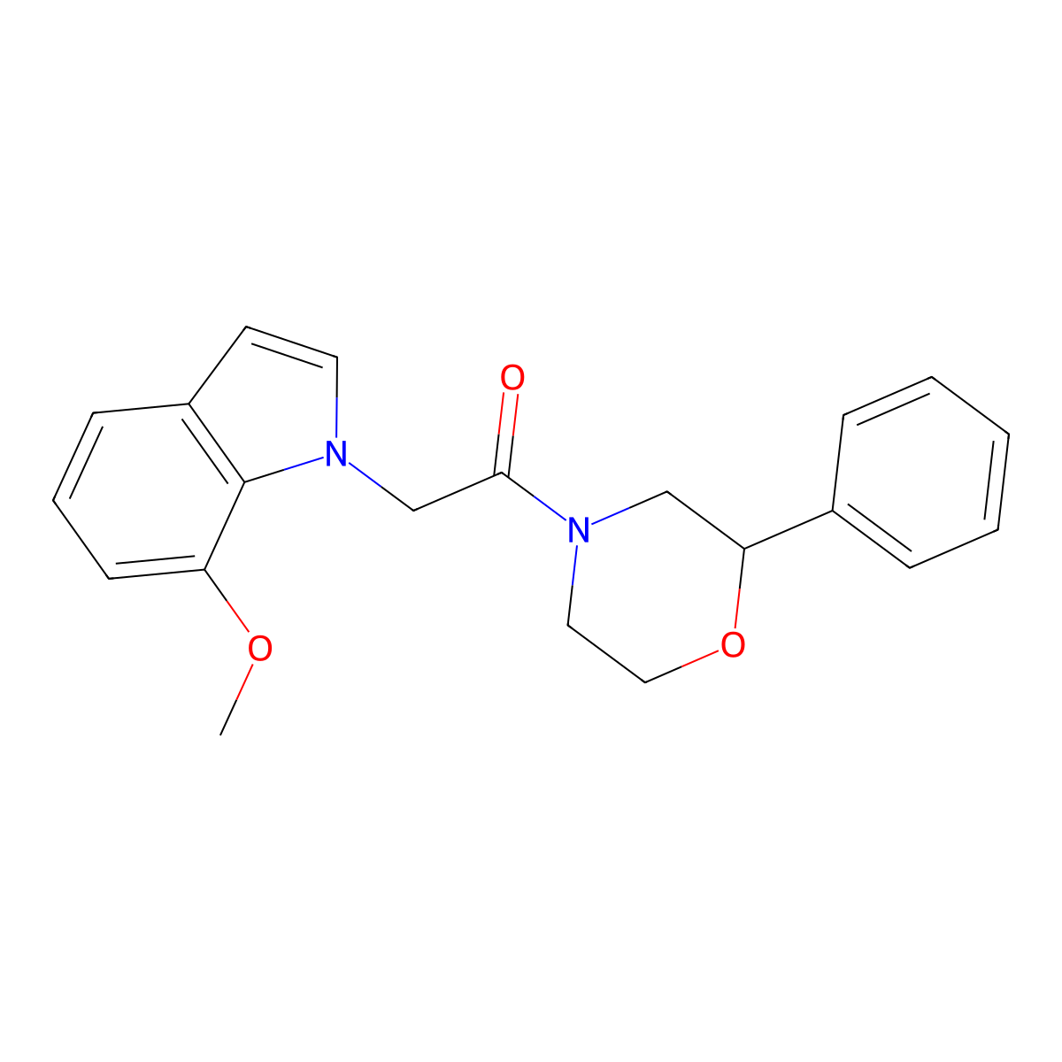 2-(7-methoxy-1H-indol-1-yl)-1-(2-phenylmorpholin-4-yl)ethanone molecular structure, CAS 1144487-69-3