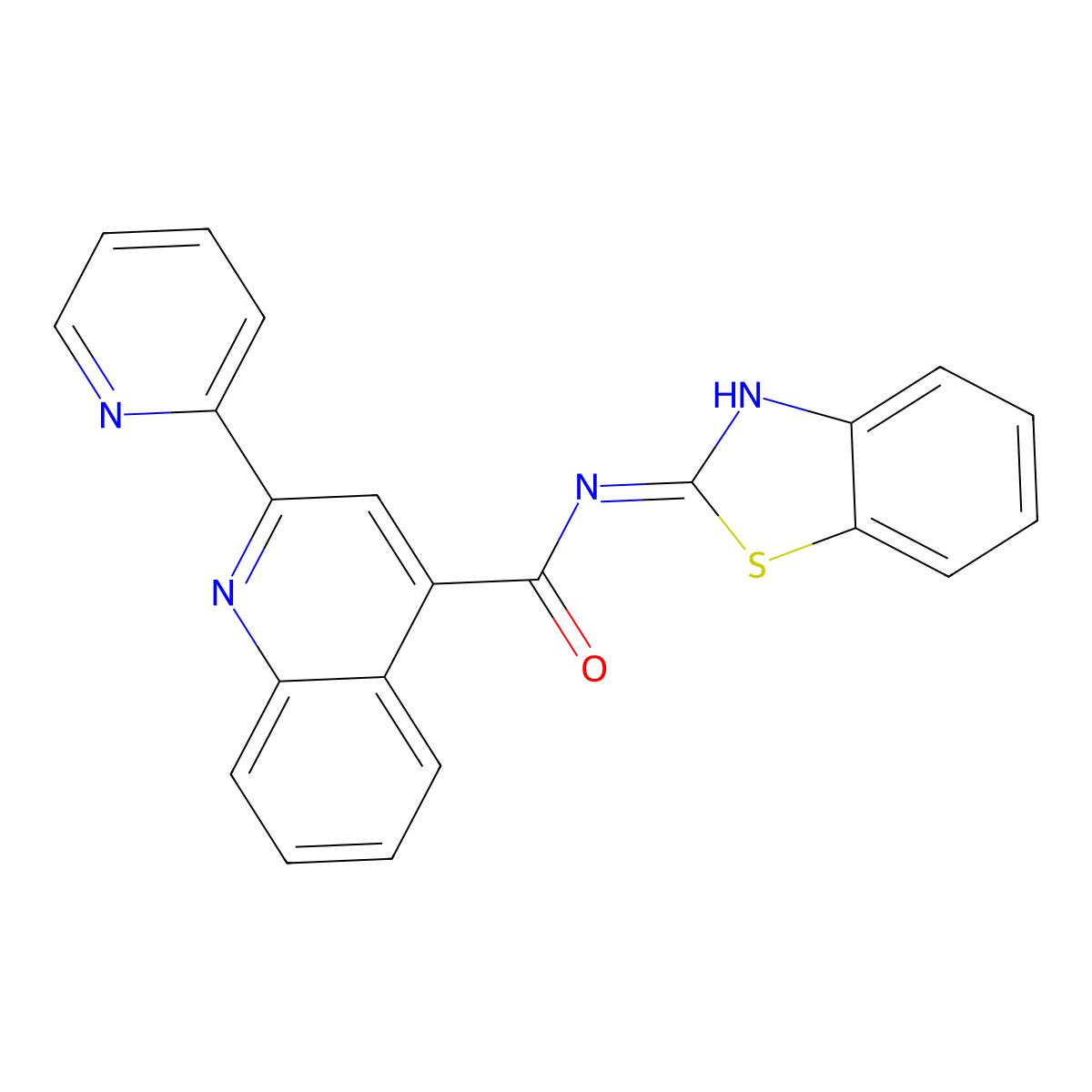 N-(1,3-benzothiazol-2-yl)-2-(2-pyridyl)-4-quinolinecarboxamide molecular structure, CAS 1144487-81-9