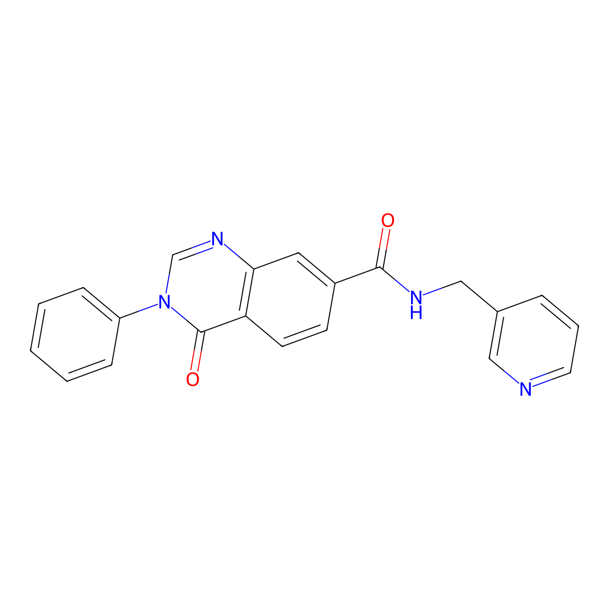 4-oxo-3-phenyl-N-(pyridin-3-ylmethyl)-3,4-dihydroquinazoline-7-carboxamide molecular structure, CAS 1144487-92-2