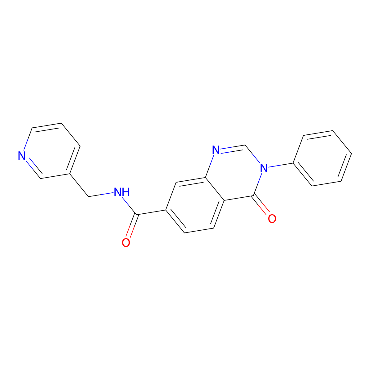 4-oxo-3-phenyl-N-(pyridin-3-ylmethyl)-3,4-dihydroquinazoline-7-carboxamide molecular structure, CAS 1144487-92-2