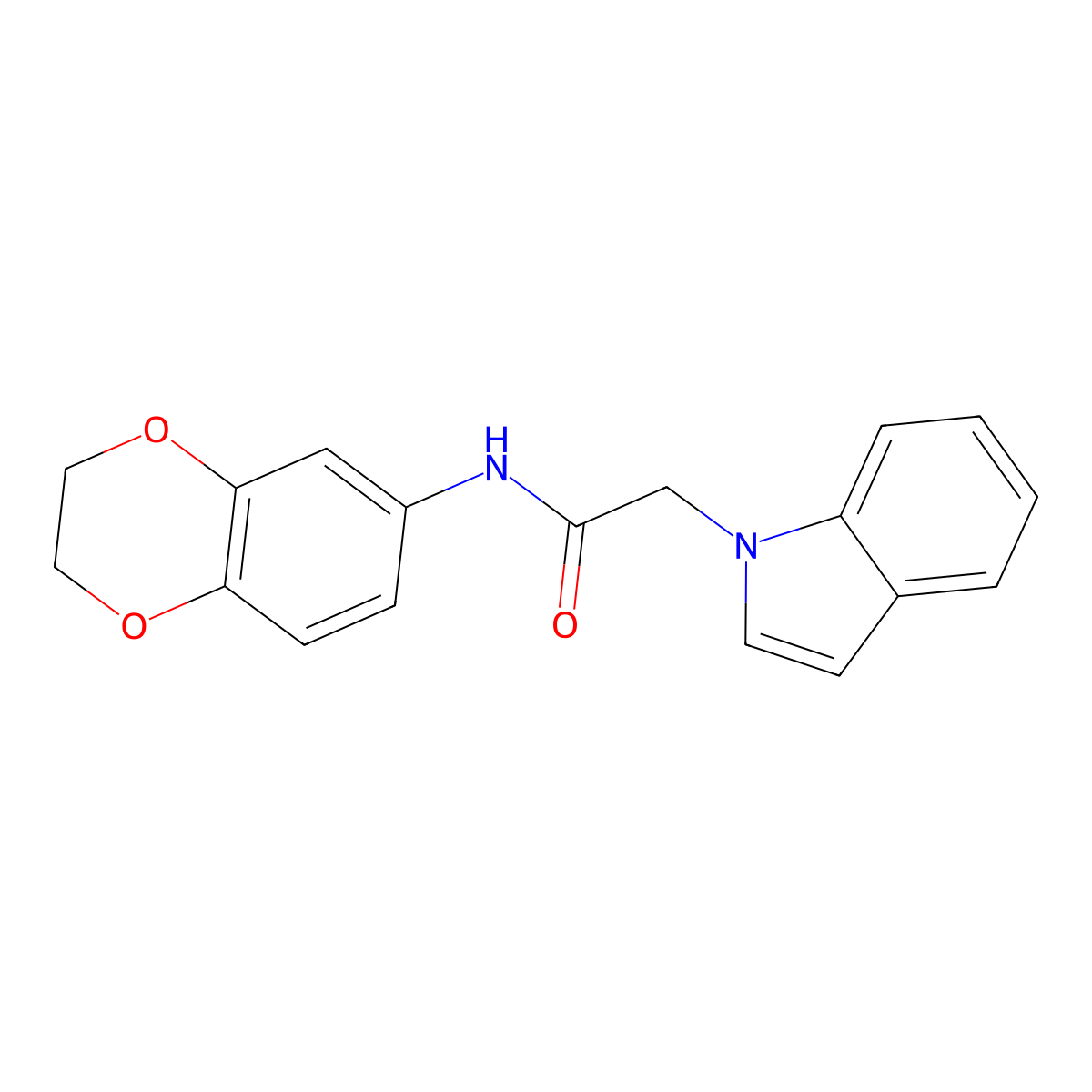 N-(2,3-dihydro-1,4-benzodioxin-6-yl)-2-(1H-indol-1-yl)acetamide molecular structure, CAS 1144487-95-5