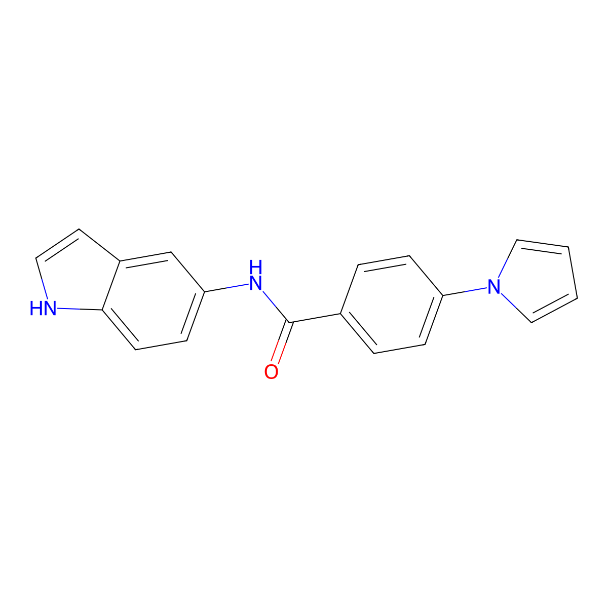 N-(1H-indol-5-yl)-4-(1H-pyrrol-1-yl)benzamide molecular structure, CAS 1144488-01-6
