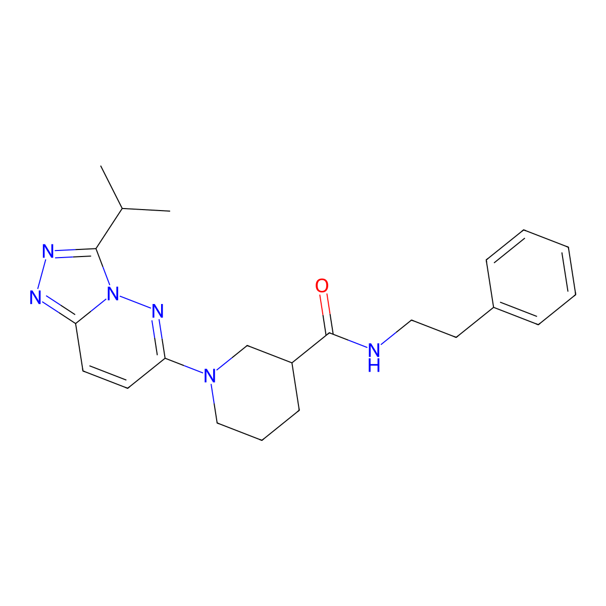 N-(2-phenylethyl)-1-[3-(propan-2-yl)[1,2,4]triazolo[4,3-b]pyridazin-6-yl]piperidine-3-carboxamide molecular structure, CAS 1144488-04-9