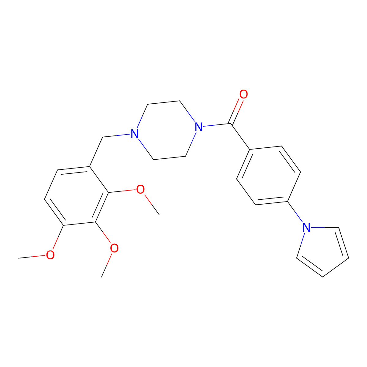 (4-(1H-pyrrol-1-yl)phenyl)(4-(2,3,4-trimethoxybenzyl)piperazin-1-yl)methanone molecular structure, CAS 1144488-10-7