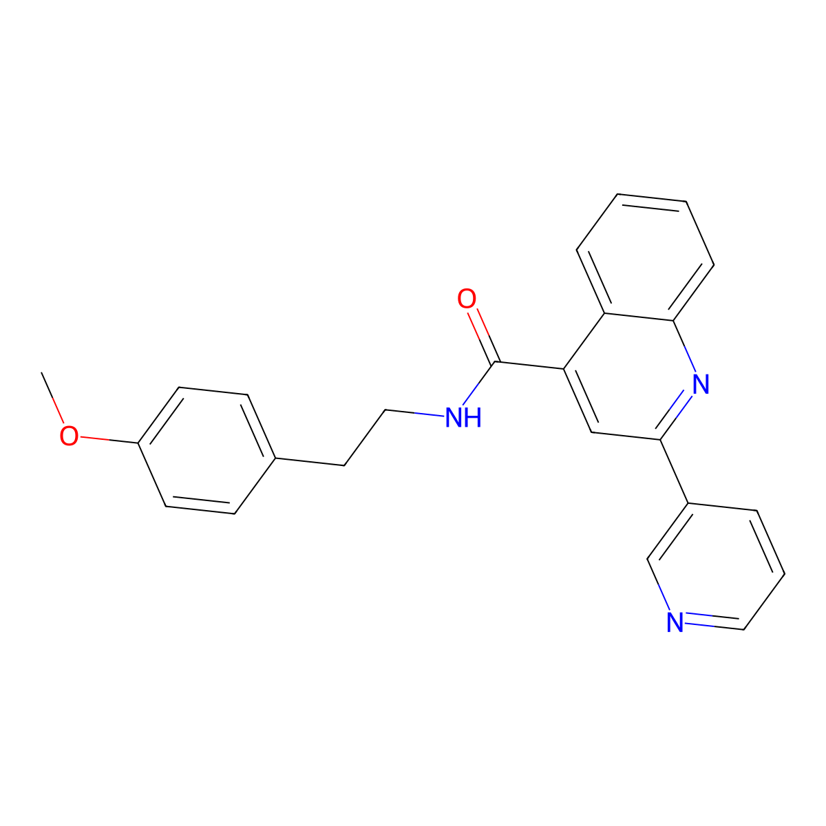 N-(4-methoxyphenethyl)-2-(3-pyridyl)-4-quinolinecarboxamide molecular structure, CAS 1144488-17-4