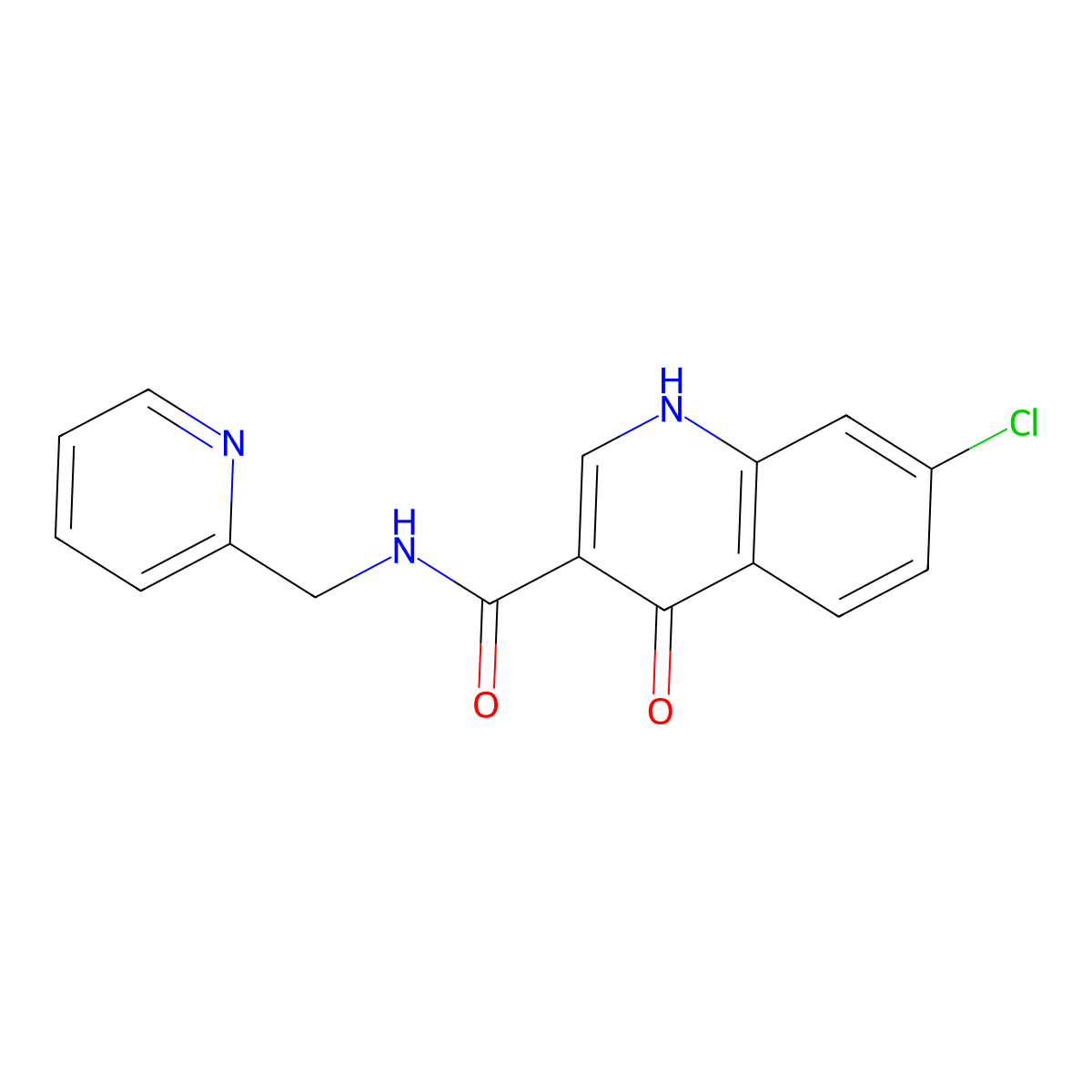 7-chloro-4-oxo-N-(pyridin-2-ylmethyl)-1,4-dihydroquinoline-3-carboxamide molecular structure, CAS 1144488-35-6