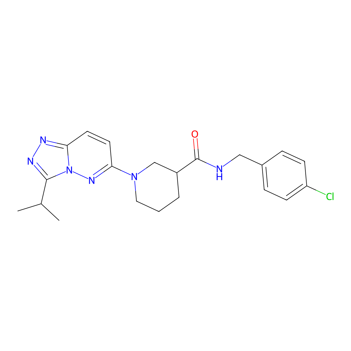 N-(4-chlorobenzyl)-1-[3-(propan-2-yl)[1,2,4]triazolo[4,3-b]pyridazin-6-yl]piperidine-3-carboxamide molecular structure, CAS 1144488-39-0