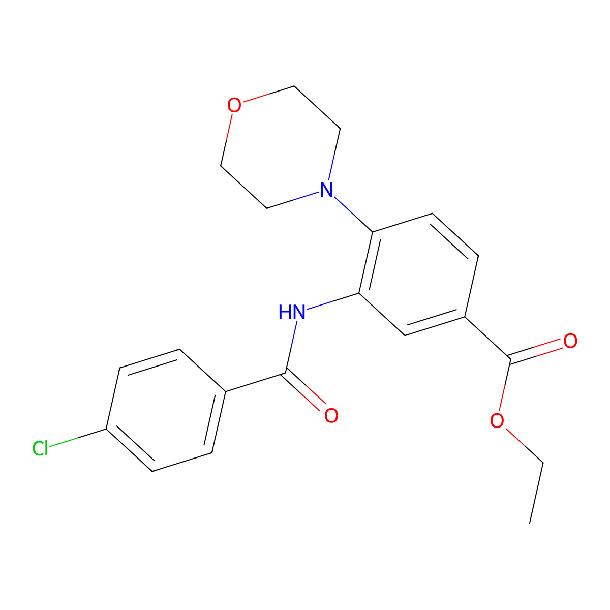 Ethyl 3-[(4-chlorobenzoyl)amino]-4-(4-morpholinyl)benzoate molecular structure, CAS 1144488-50-5