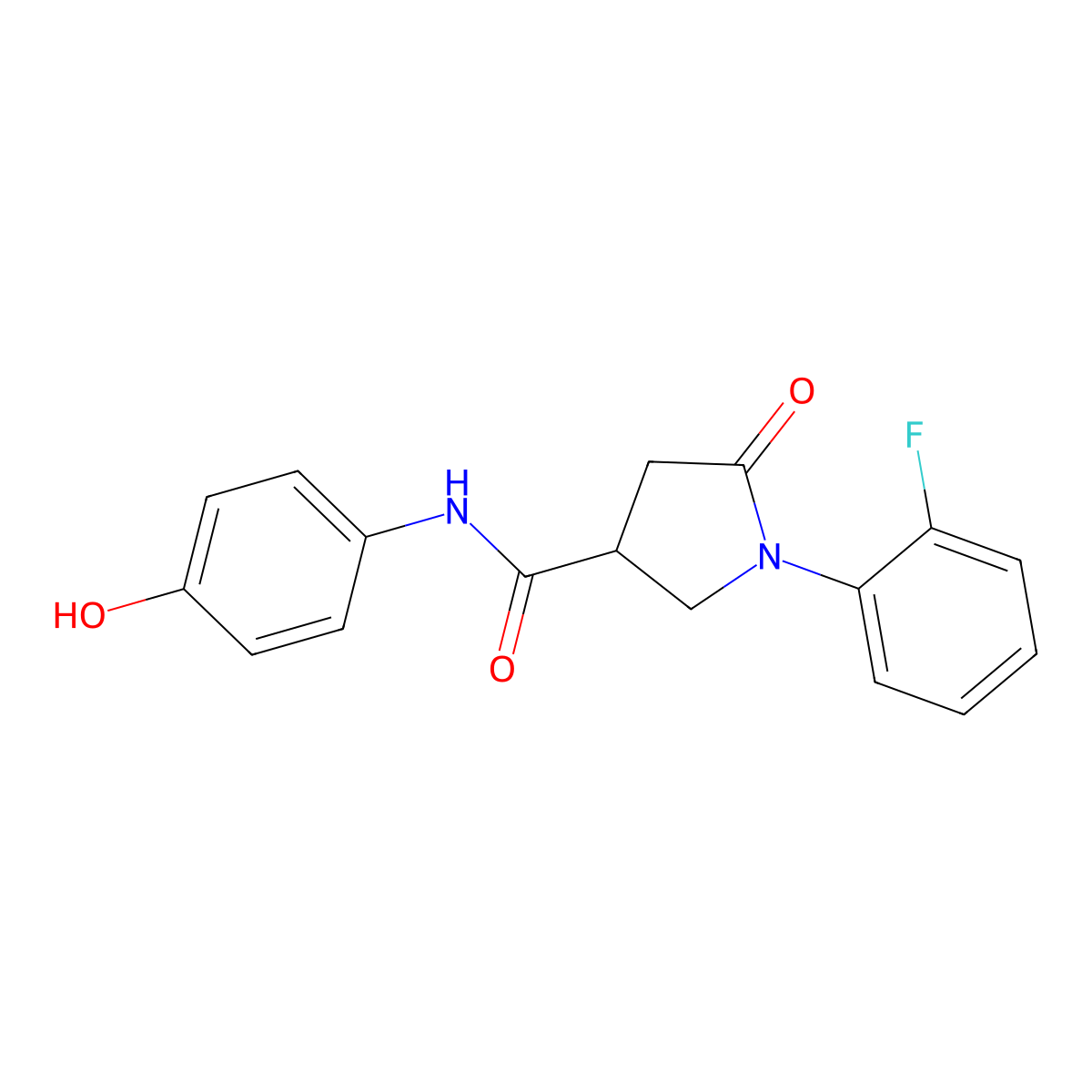 1-(2-fluorophenyl)-N-(4-hydroxyphenyl)-5-oxopyrrolidine-3-carboxamide molecular structure, CAS 1144488-54-9