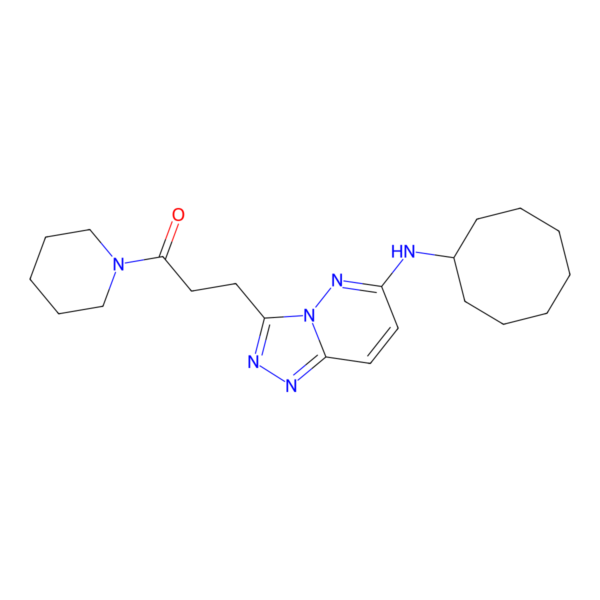 3-[6-(Cyclooctylamino)[1,2,4]triazolo[4,3-b]pyridazin-3-yl]-1-(piperidin-1-yl)propan-1-one molecular structure, CAS 1144488-58-3