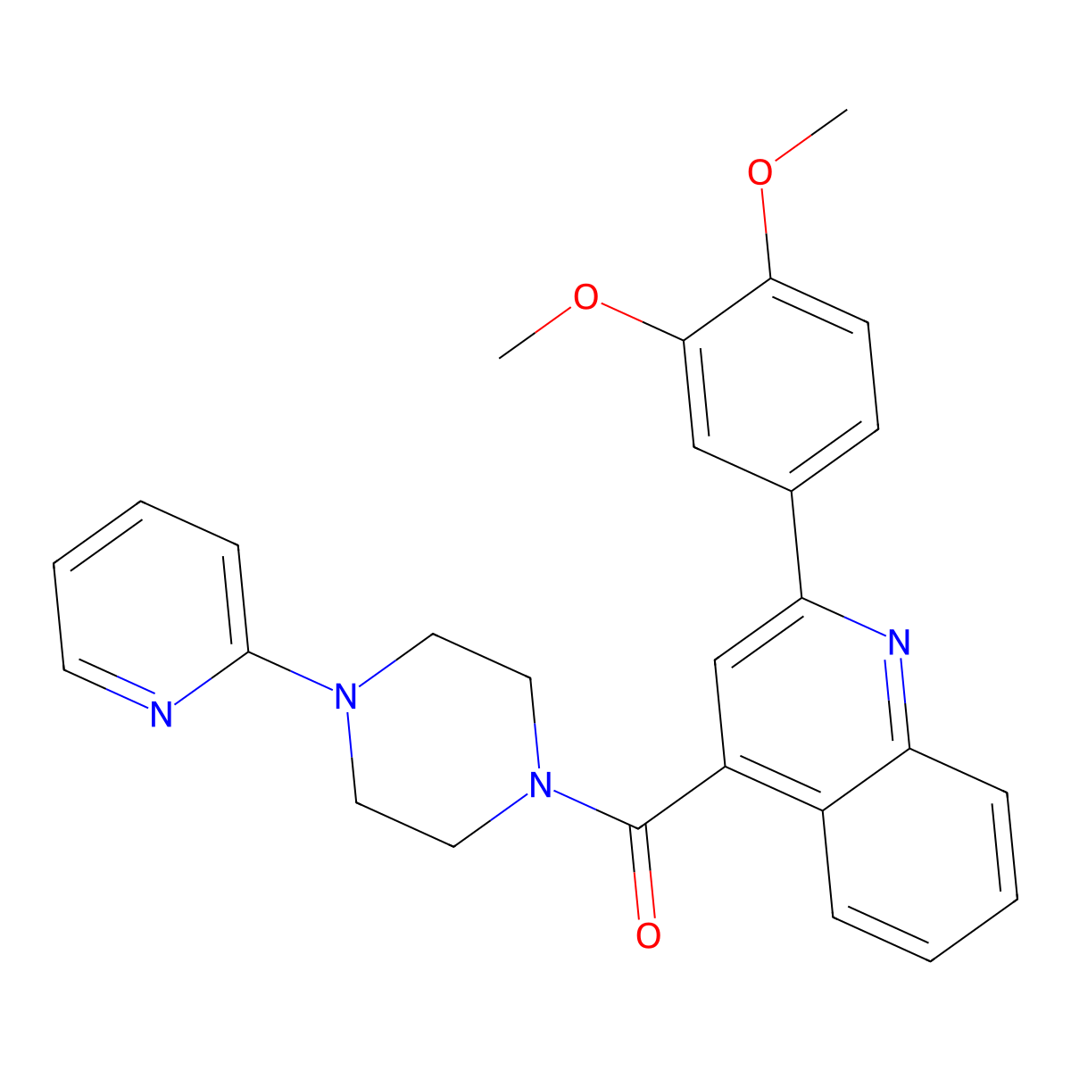 [2-(3,4-Dimethoxyphenyl)-4-quinolyl][4-(2-pyridyl)piperazino]methanone molecular structure, CAS 1144488-63-0