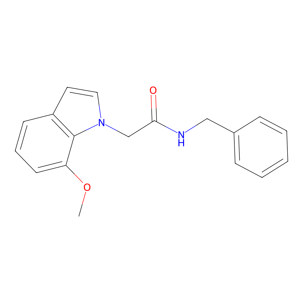 N-benzyl-2-(7-methoxy-1H-indol-1-yl)acetamide molecular structure, CAS 1144488-72-1