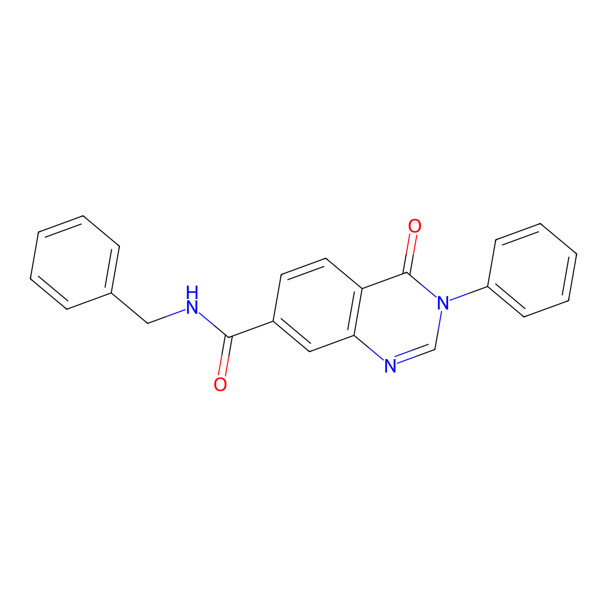 N-benzyl-4-oxo-3-phenyl-3,4-dihydroquinazoline-7-carboxamide molecular structure, CAS 1144488-97-0