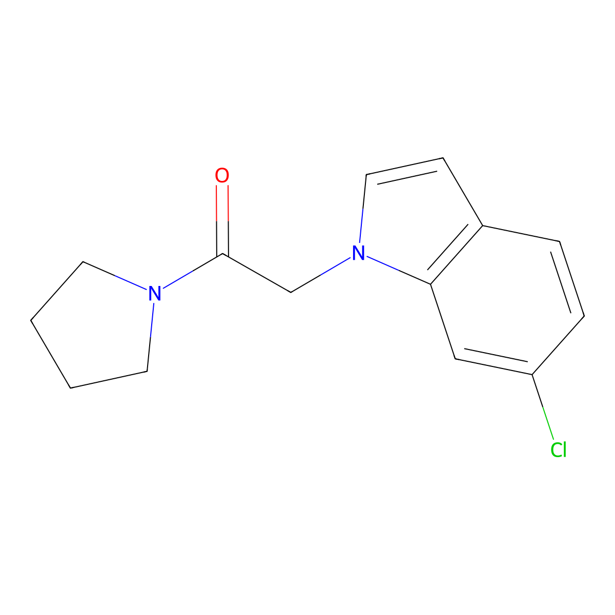 2-(6-chloro-1H-indol-1-yl)-1-(pyrrolidin-1-yl)ethanone molecular structure, CAS 1144489-25-7